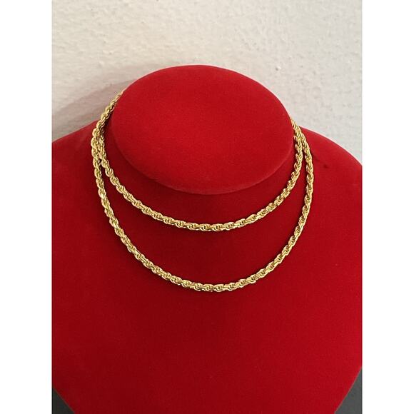 925 Sterling Silver Rope chain Ralph Lauren Necklace Gold Plated 20” Inches - Picture 1 of 7